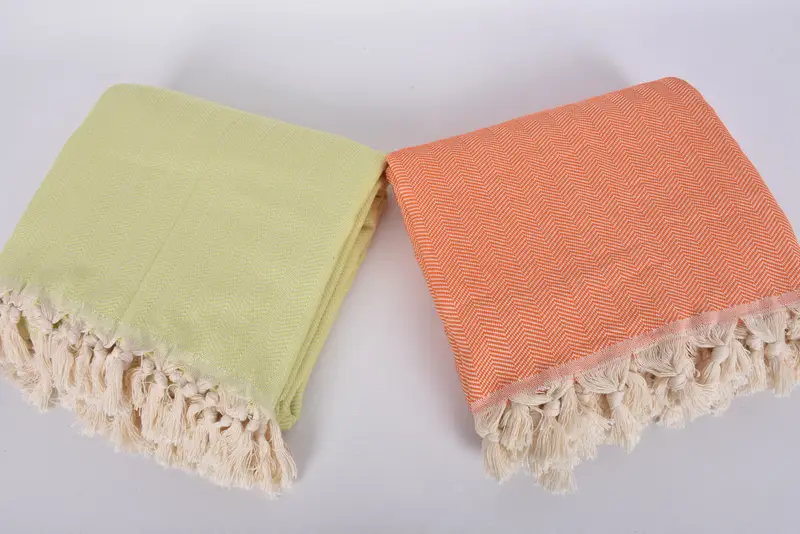 Welcome Wedding Gift, Decorative Blanket, Tablecloth, Organic Throw, 100x80 Cotton Herringbone Towel, Boho Throw Blankets, Beach Theme Wedding Gift - 6
