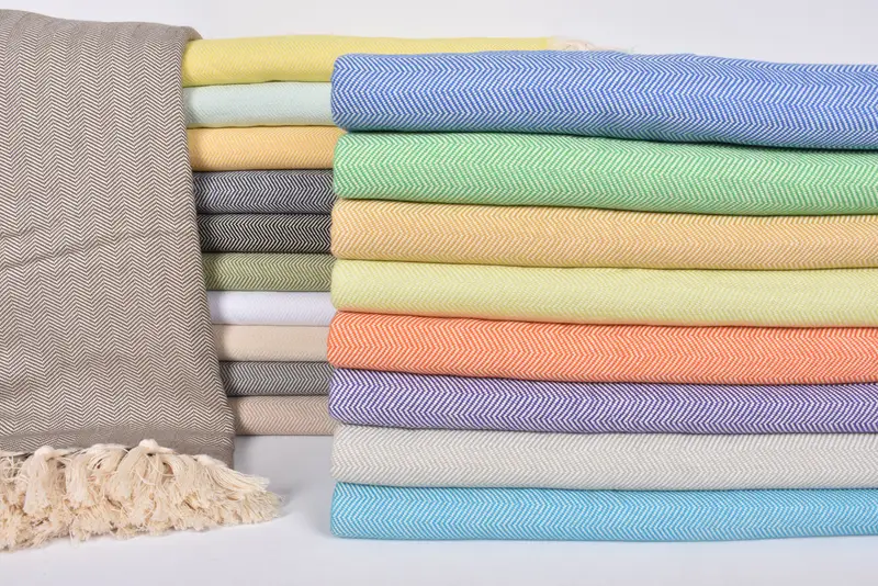 Welcome Wedding Gift, Decorative Blanket, Tablecloth, Organic Throw, 100x80 Cotton Herringbone Towel, Boho Throw Blankets, Beach Theme Wedding Gift - 2