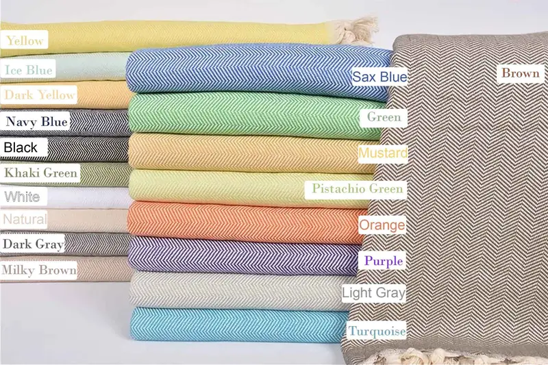 Welcome Wedding Gift, Decorative Blanket, Tablecloth, Organic Throw, 100x80 Cotton Herringbone Towel, Boho Throw Blankets, Beach Theme Wedding Gift - 1