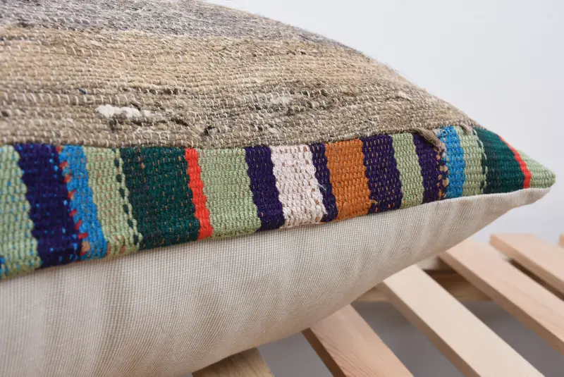 Interior Designer Pillow, 16x36 Brown Cushion Cover, Handwoven Cushion, Boho Pillow, Pillow Case, Vintage Kilim Throw Pillow - 7