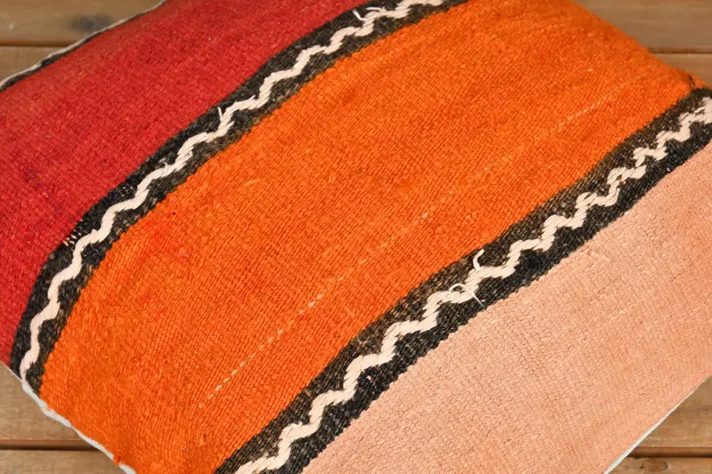 Kilim Cushion Sham, 18x18 Red Pillow Cover, Cushion Cover, Nomadic Cushion Cover, Gift Pillow, Pillow for Sofa, Wool Kilim Pillow Pillow Sham - 3