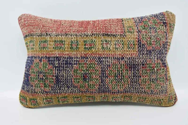 Pillow Sham, Christmas Pillow Case, Kilim Cushion Sham, Shabby Chic Cushion, Accent Cushion Case, Gift Pillow, 12x20 Blue Pillow, Pillow for Sofa - 1