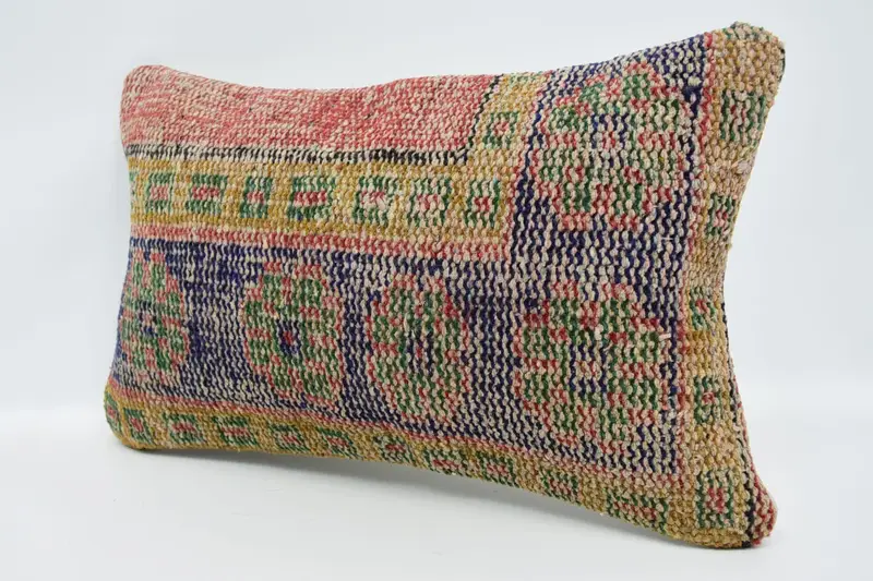 Pillow Sham, Christmas Pillow Case, Kilim Cushion Sham, Shabby Chic Cushion, Accent Cushion Case, Gift Pillow, 12x20 Blue Pillow, Pillow for Sofa - 4