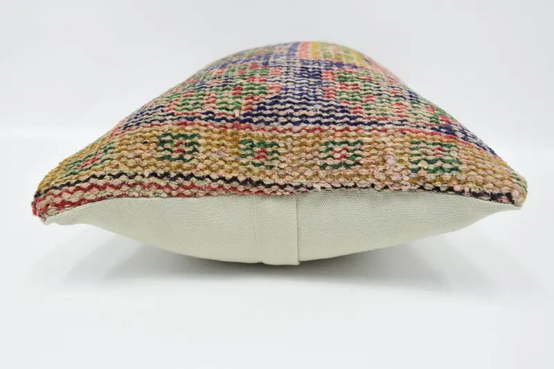 Pillow Sham, Christmas Pillow Case, Kilim Cushion Sham, Shabby Chic Cushion, Accent Cushion Case, Gift Pillow, 12x20 Blue Pillow, Pillow for Sofa - 5