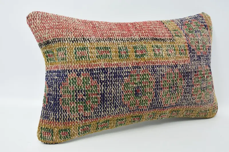 Pillow Sham, Christmas Pillow Case, Kilim Cushion Sham, Shabby Chic Cushion, Accent Cushion Case, Gift Pillow, 12x20 Blue Pillow, Pillow for Sofa - 3