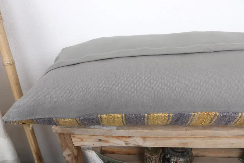Meditation Cushion, Car Cushion, Cushion Cover, Throw Kilim Pillow, Gift Pillow, 16x36 Yellow Pillow Case, Kilim Cushion Sham - 7