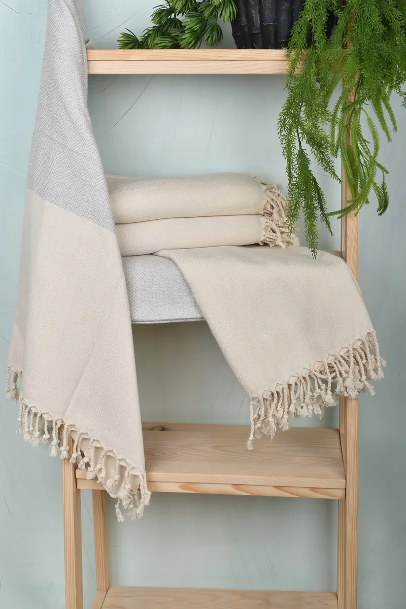 Embroidery Towel, Employee Gifts, Travel towel, Luxury towel, 70x36 Cotton Zig zag Towel, Housewarming Gift, Spa Towel, Lightweight towel - 7