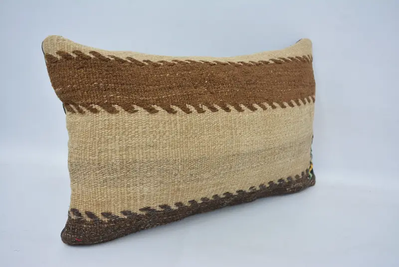 Antique Pillows, 12x20 Beige Pillow Case, Ethnical Kilim Rug Pillow, Luxury Pillow Sham, Cushion Case, Sustainable Cushion Cover, Home Decor Pillow - 3