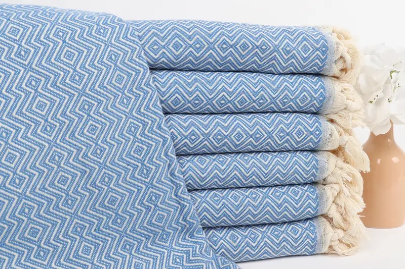 Personalisiertes türkisches Handtuch Sax Blau 38x71 Zoll