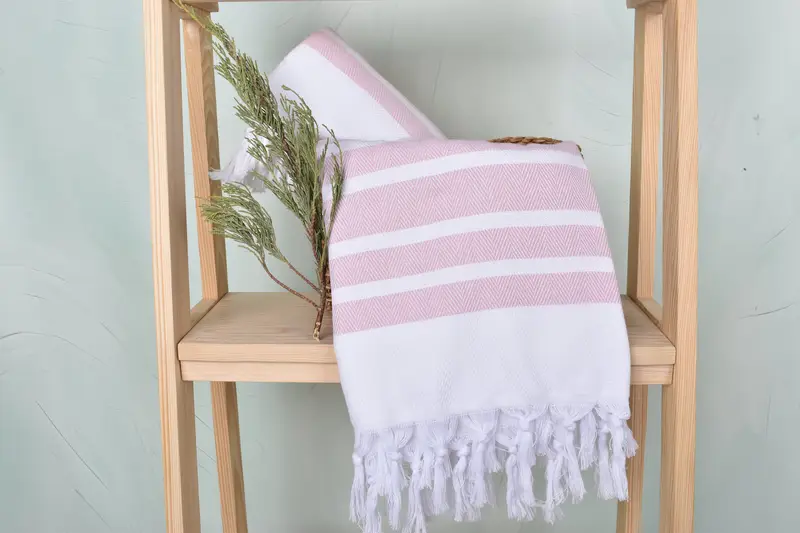 Gift For Bride, Organic Turkish towel, 70x40 Cotton Herringbone Towel, Turkish Towel Beach Towel, Lightweight Turkish towel, Custom Wedding Gift - 4