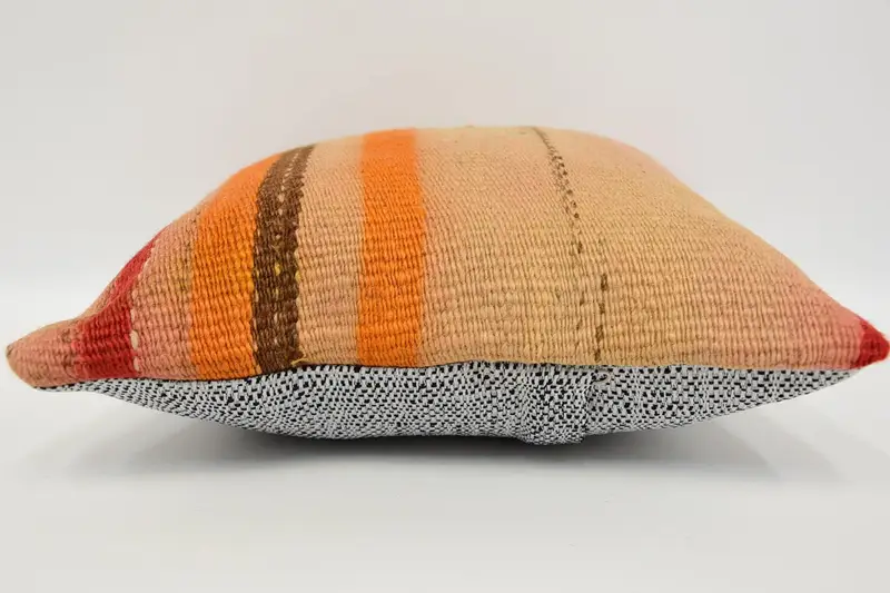 Cushion, Custom Cushion, 12x12 Beige Pillow Sham, Boho Pillow, Ikat Cushion Case, Ethnical Kilim Rug Pillow, Turkish Pillow - 5