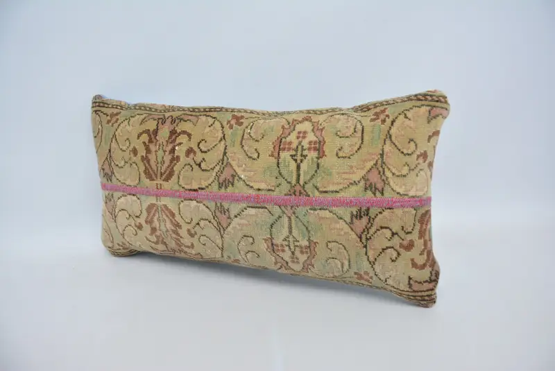 Cushion Case, 12x24 Beige Pillow Sham, Rustic Cushion Cover, Kilim Cushion Sham, Ethnic Pillow Cover Pillow, Pillow for Couch, Vintage Kilim Pillow - 4