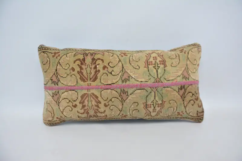 Cushion Case, 12x24 Beige Pillow Sham, Rustic Cushion Cover, Kilim Cushion Sham, Ethnic Pillow Cover Pillow, Pillow for Couch, Vintage Kilim Pillow - 1
