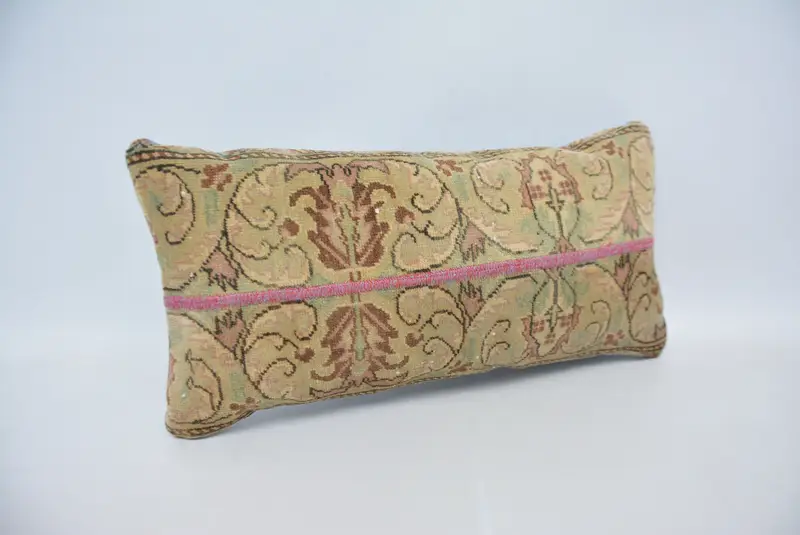 Cushion Case, 12x24 Beige Pillow Sham, Rustic Cushion Cover, Kilim Cushion Sham, Ethnic Pillow Cover Pillow, Pillow for Couch, Vintage Kilim Pillow - 3