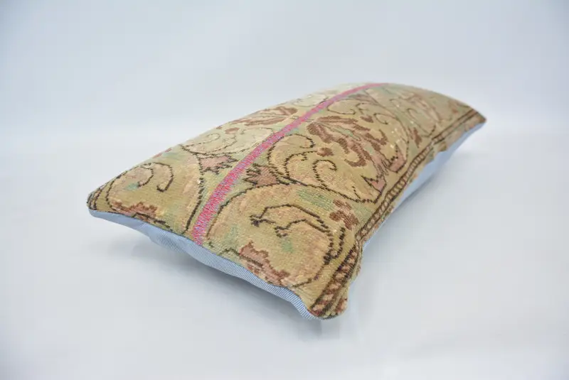 Cushion Case, 12x24 Beige Pillow Sham, Rustic Cushion Cover, Kilim Cushion Sham, Ethnic Pillow Cover Pillow, Pillow for Couch, Vintage Kilim Pillow - 6