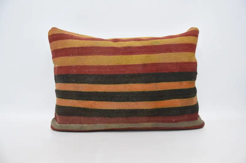Throw Striped Euro Sham, 50x70 cm Red Moroccan Pillow Cover - 1