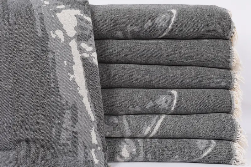 Woven Blanket, Wedding Favors, Turkish Towel Beach Blanket, 96x80 Cotton Cat Design Towel, Bedspread, Turkish Beach Blanket, Halloween Gifts - 2
