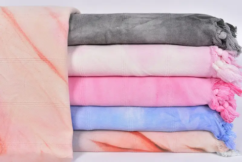 Maid Of Honor Gift, Bridal Shower Gift, Throw Blanket, Beach Wedding Favor, Personalized Gifts, Organic Throw, 96x80 Cotton Striped Tie Dye Towel - 1