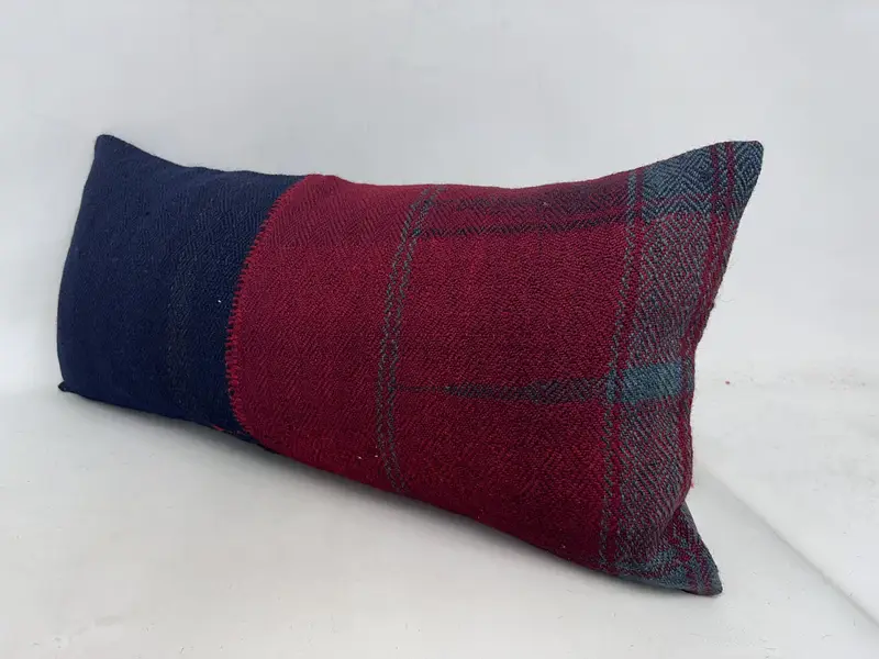 Luxury Pillow Case, 16x36 Blue Pillow, Kilim Cushion Sham, Living Room Throw Pillow Cover, Pillow Cover, Kilim Pillow Cover, Turkish Kilim Pillow - 4