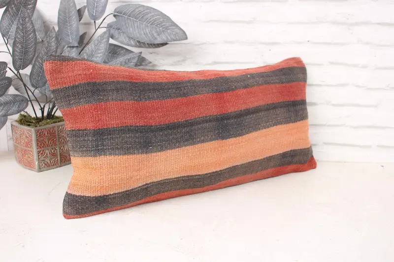 Gift Pillow, Designer Throw Cushion Cover, 12x24 Red Pillow Case, Morroccon Kilim Cushion Pillow Cover, Pillow, Kilim Pillow Cover, Turkish Pillow - 3