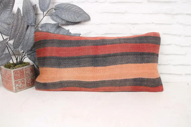 Gift Pillow, Designer Throw Cushion Cover, 12x24 Red Pillow Case, Morroccon Kilim Cushion Pillow Cover, Pillow, Kilim Pillow Cover, Turkish Pillow - 1
