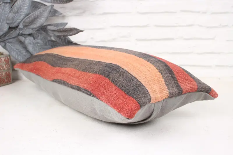 Gift Pillow, Designer Throw Cushion Cover, 12x24 Red Pillow Case, Morroccon Kilim Cushion Pillow Cover, Pillow, Kilim Pillow Cover, Turkish Pillow - 6