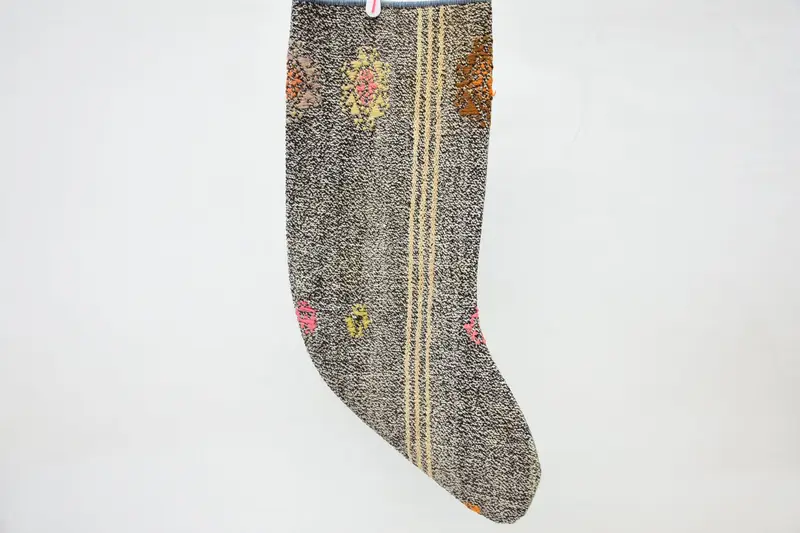 Medias de adornos navideños marrones, medias beige de 14 pulgadas