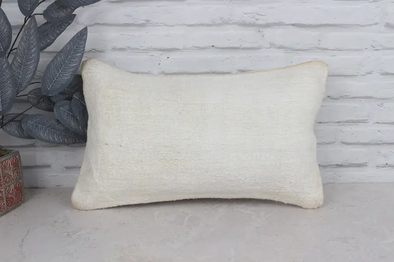 Vintage Kilim Throw Pillow, Tribal Pillow Cover, Pillow Sham, Boho Pillow Sham Cover, Pillow for Couch, 12x20 White Cushion Cover, Pet Cushion Case - 1