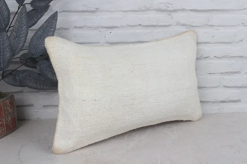 Vintage Kilim Throw Pillow, Tribal Pillow Cover, Pillow Sham, Boho Pillow Sham Cover, Pillow for Couch, 12x20 White Cushion Cover, Pet Cushion Case - 3