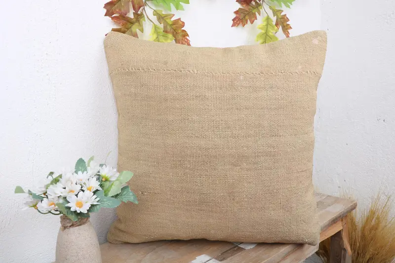 Vintage Kilim Throw Pillow, Turkish Pillow, Decorative Pillow, 18x18 Beige Cushion Cover, Cushion, Handmade Kilim Cushion, Handwoven Pillow Case - 4