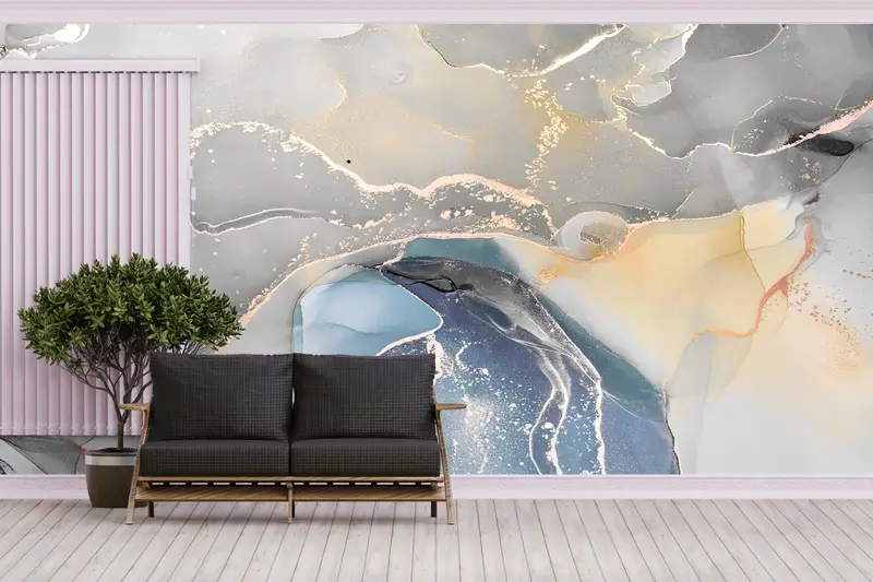 Zarif Baskılı Duvar Kağıdı: Ev Dekorasyonu için Lüks Mermer Desenleri