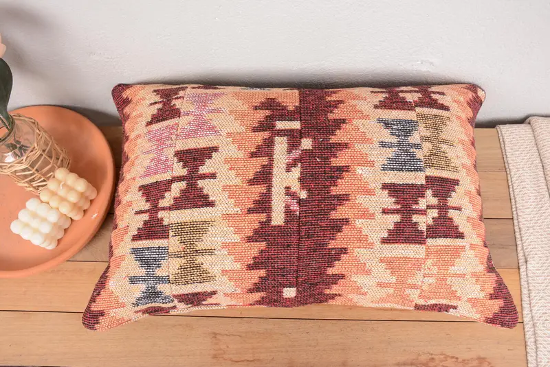 16x24 Orange Pillow Cover, Vintage Pillow, Handmade Cushion Cover, Kilim Pillow Cover, Interior Designer Pillow, Pillow Cover, Handmade Cushion - 6