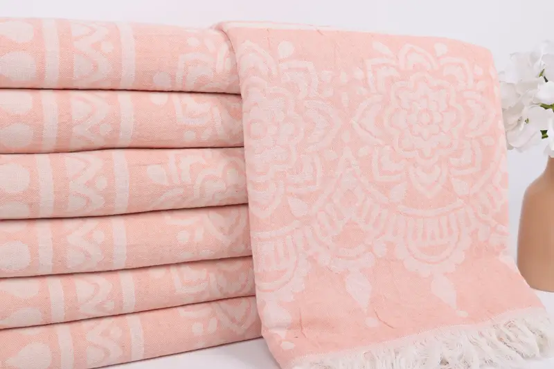 Beach Towel Bulk, Custom Towel, Turkish towel, 74x36 Cotton Floral Patterned Towel, Bachelorette Favors Beach, Best Friend Christmas Gift - 3