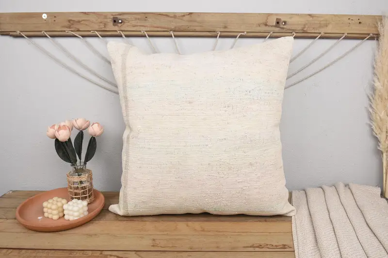Antique Pillows, 28x28 White Cushion Cover, Decorative Pillow, Ethnical Kilim Rug Pillow, Vintage Pillow, Cushion Case, Car Cushion - 2