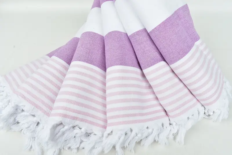 Personalized Bridesmaid Gift, Personalized Gifts, Embroidery Towels, Hammam towel, 68x36 Cotton Striped Terry Towel, Oversized Beach Towel - 4