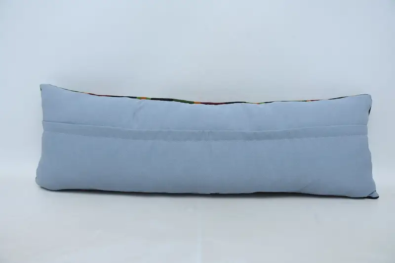 Turkish Kilim Pillow, Authentic Pillow, Cushion Cover, 12x36 Green Cushion, Boho Pillow, Turkish Pillow, Luxury Cushion - 6