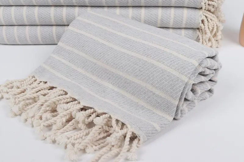 Decorative Towel, Personalized Towel, Monogram Turkish Towel, Sand-free towel, 70x40 Bamboo Herringbone Towel, Wedding Day Gift For Bride - 4