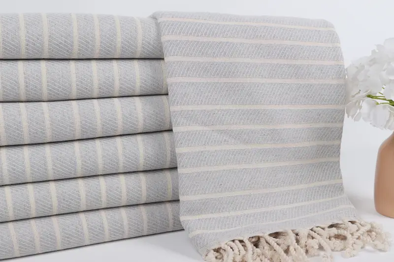 Decorative Towel, Personalized Towel, Monogram Turkish Towel, Sand-free towel, 70x40 Bamboo Herringbone Towel, Wedding Day Gift For Bride - 2