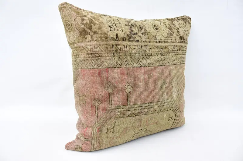 Cushion Case, Vintage Kilim Throw Pillow, 32x32 Beige Cushion Case, Sofa Bolster Pillow Cover, Gift Pillow, Turkish Pillow - 3