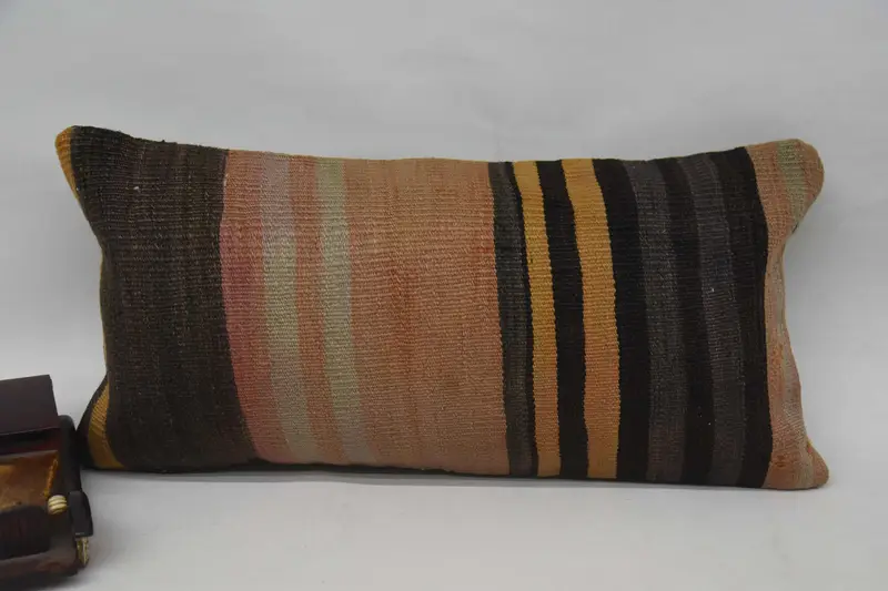 Accent Cushion Case, 12x24 Orange Pillow Case, Turkish Rugs Cushion, Antique Pillows, Home Decor Pillow, Cushion, Pillow for Couch - 4