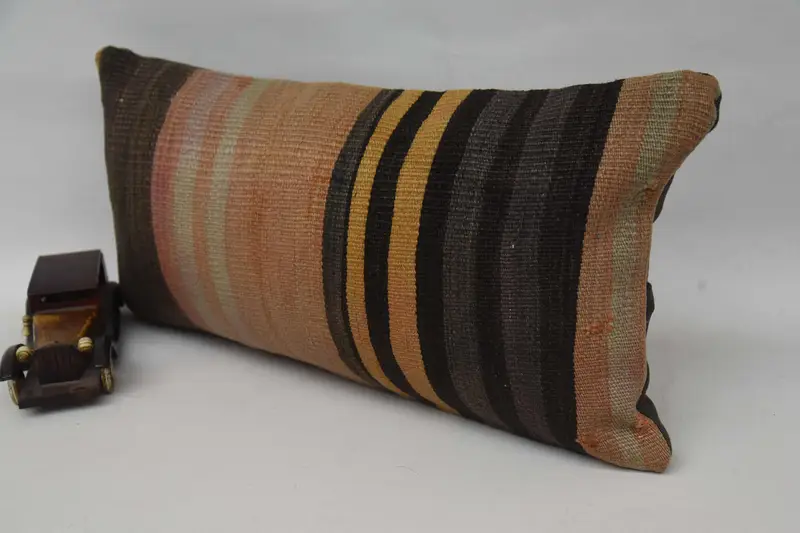 Accent Cushion Case, 12x24 Orange Pillow Case, Turkish Rugs Cushion, Antique Pillows, Home Decor Pillow, Cushion, Pillow for Couch - 3