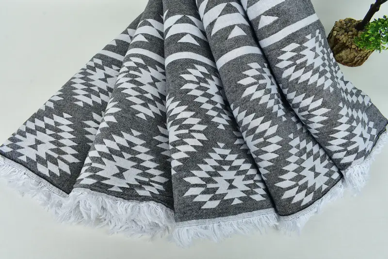 Beach Theme Wedding Gift, Oversized Beach Towel, Wedding Gift For Bride, 84x56 Cotton Kilim Towel, Bridesmaid Gifts, Throw Blanket, Woven Blanket - 5