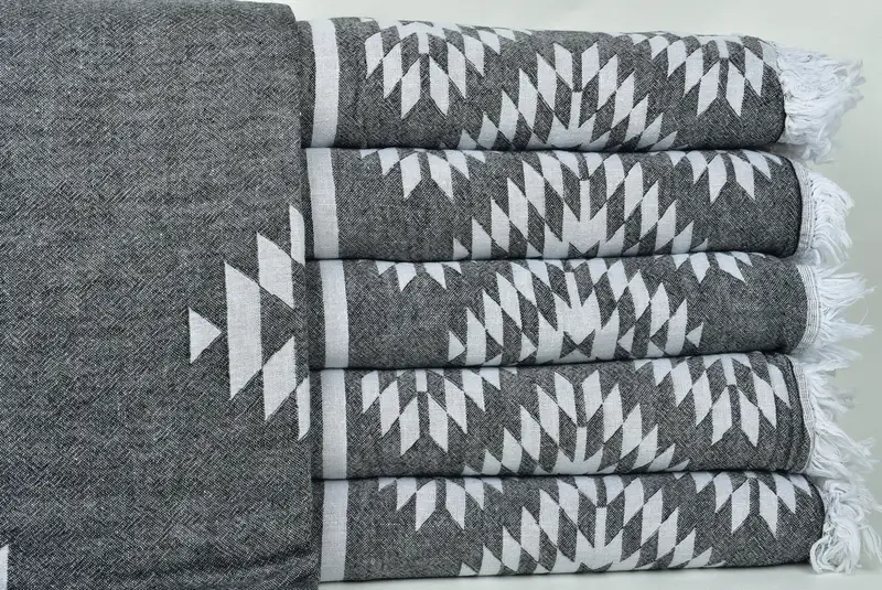 Beach Theme Wedding Gift, Oversized Beach Towel, Wedding Gift For Bride, 84x56 Cotton Kilim Towel, Bridesmaid Gifts, Throw Blanket, Woven Blanket - 2