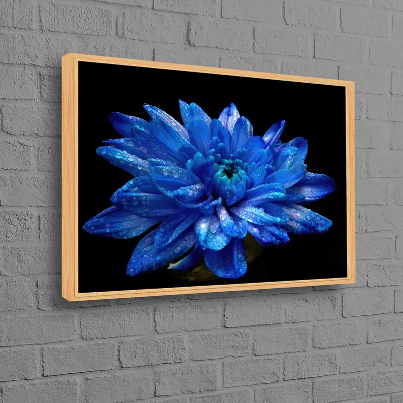 Lienzo impreso de flores azules de lujo moderno - Arte de pared elegante