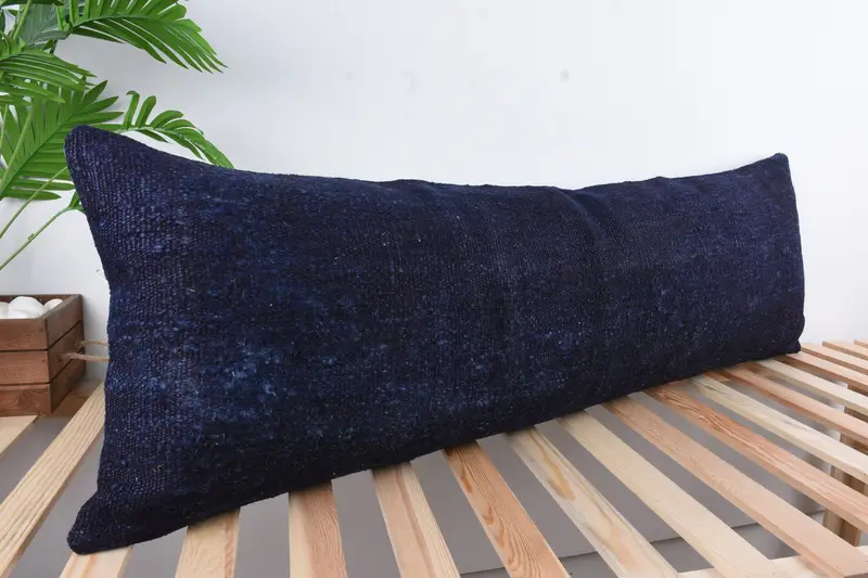16x48 Blue Pillow Cover, Gift Pillow, Bohemian Cushion Pillow Case, Kilim Cushion Sham, Pillow, Antique Pillows, Anatolian Pillow - 4