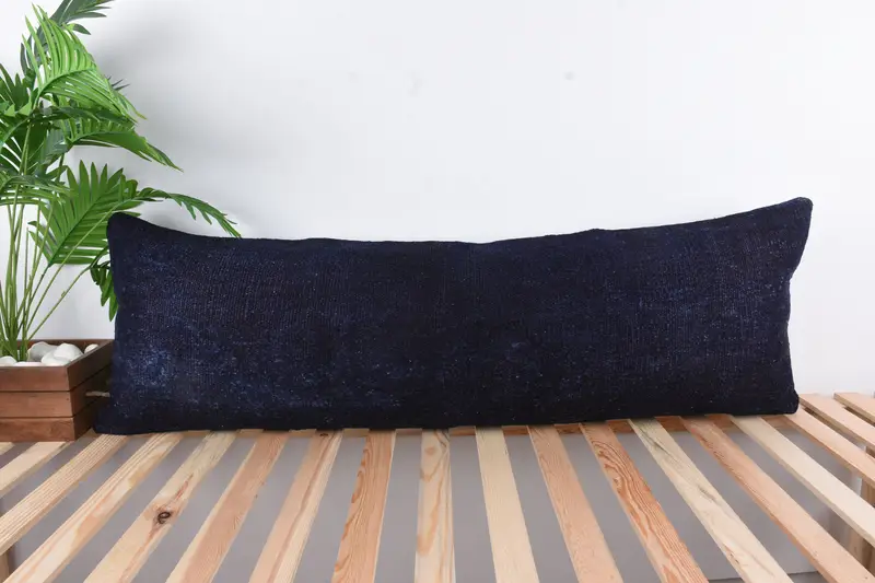 16x48 Blue Pillow Cover, Gift Pillow, Bohemian Cushion Pillow Case, Kilim Cushion Sham, Pillow, Antique Pillows, Anatolian Pillow - 1