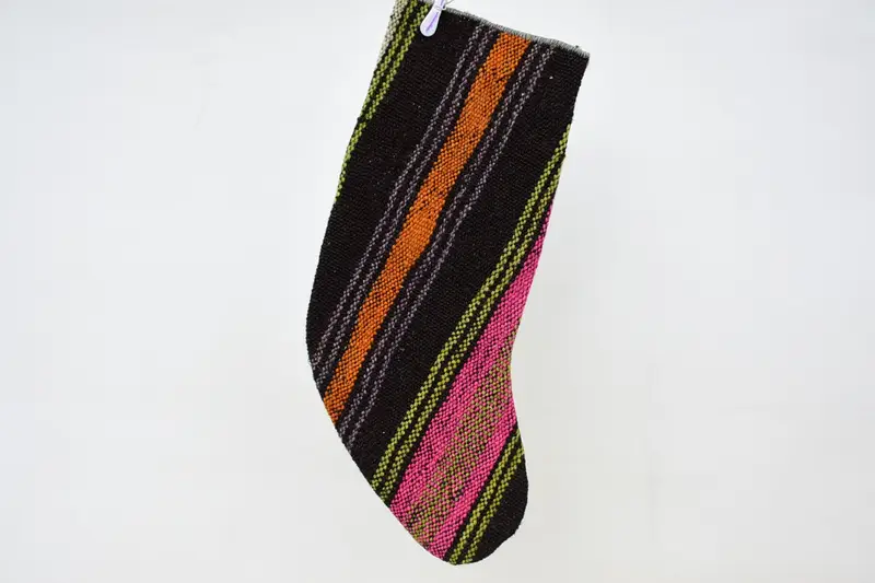 ブラウン & ピンク クリスマス オーナメント ストッキング、お祝いの休日の装飾