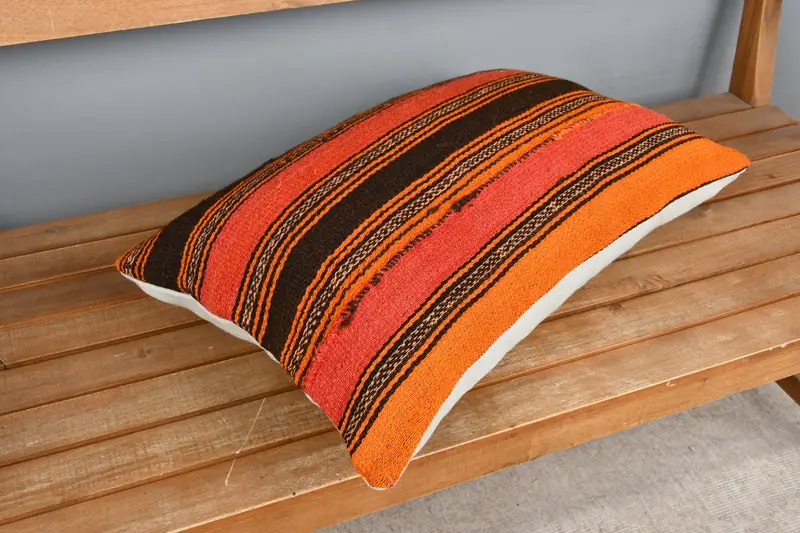 Pillow for Couch, Boho Pillow Sham Cover, Authentic Cushion, Boho Chic Pillow Sham, Gift Pillow, Cushion, Vintage Cushion, 16x24 Red Cushion Cover - 2