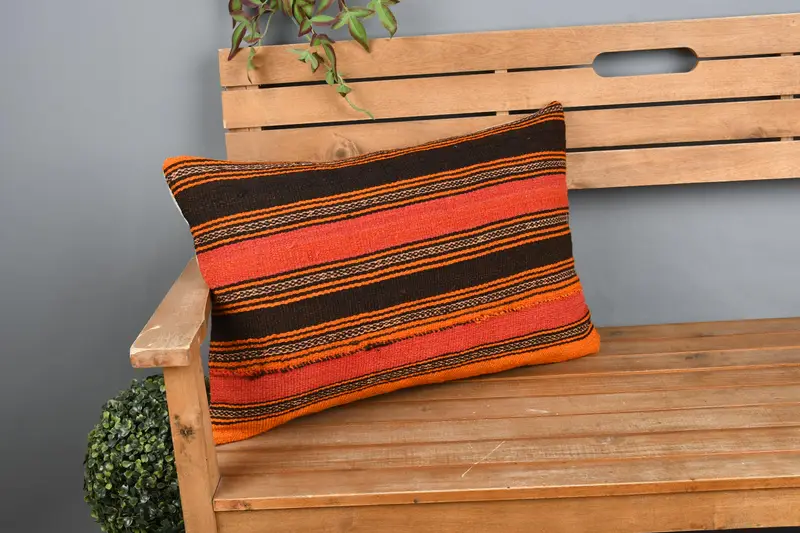 Pillow for Couch, Boho Pillow Sham Cover, Authentic Cushion, Boho Chic Pillow Sham, Gift Pillow, Cushion, Vintage Cushion, 16x24 Red Cushion Cover - 1