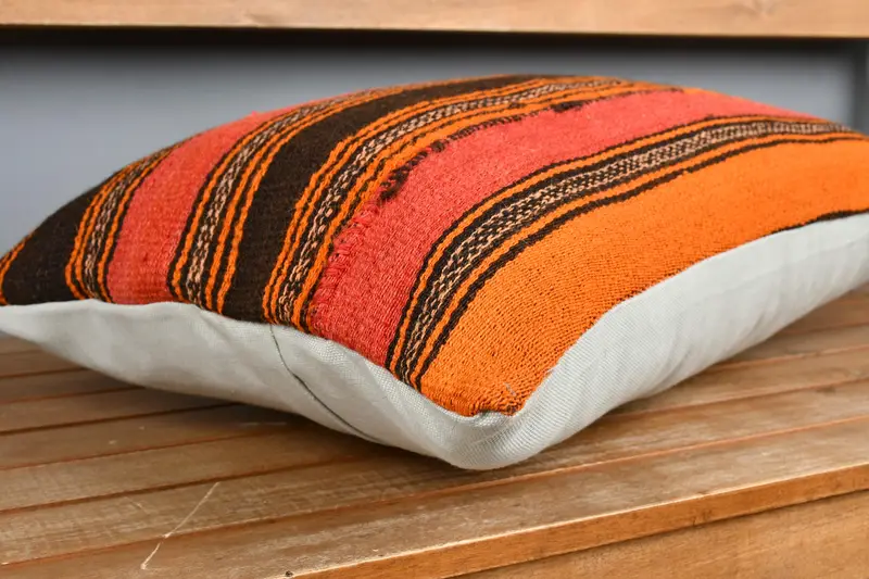 Pillow for Couch, Boho Pillow Sham Cover, Authentic Cushion, Boho Chic Pillow Sham, Gift Pillow, Cushion, Vintage Cushion, 16x24 Red Cushion Cover - 3